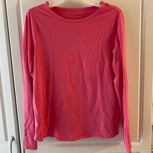 Lands' End Bright Pink Long Sleeve Tee